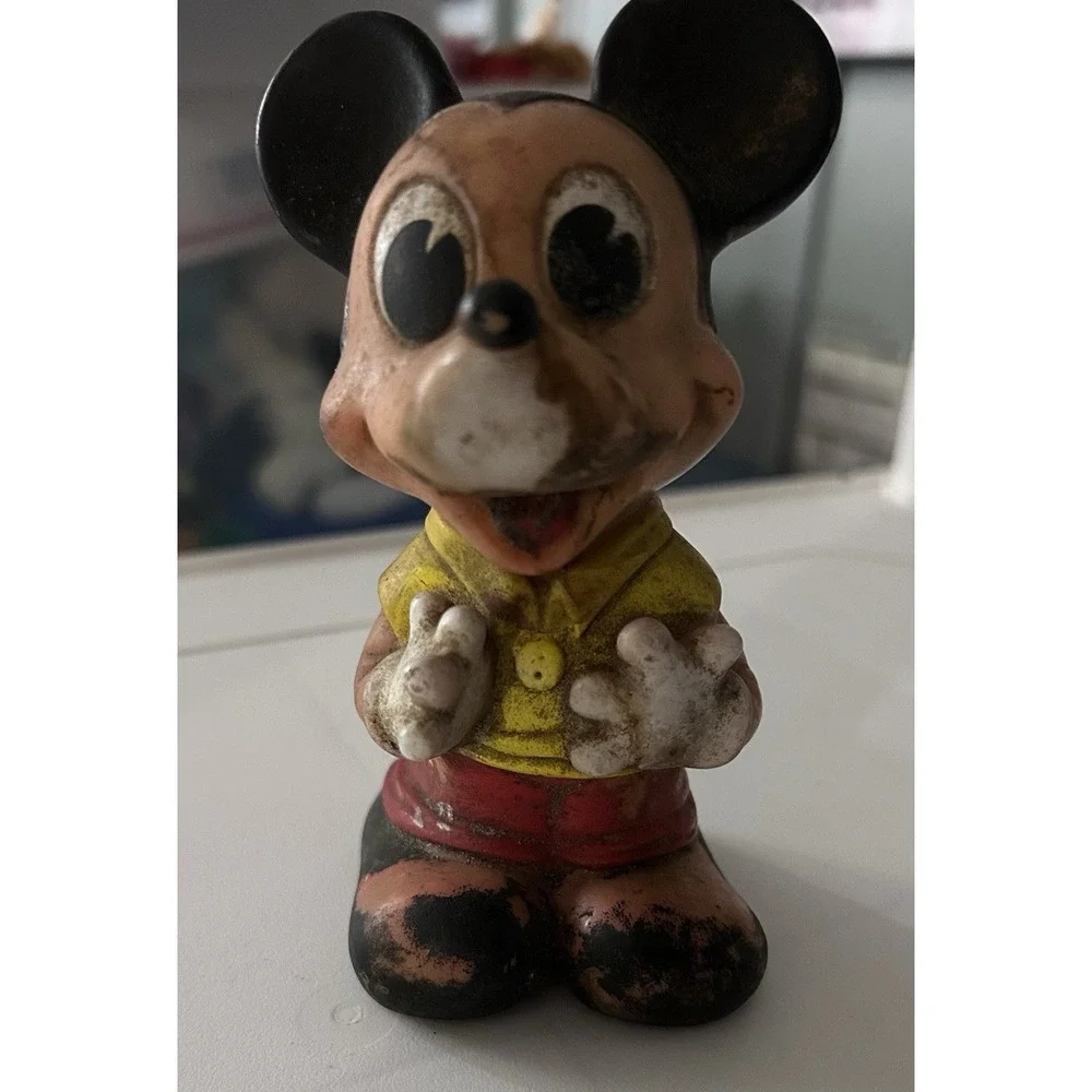 Mickey Mouse Rubber Squeaky Toy, Vintage, Dog Toy
